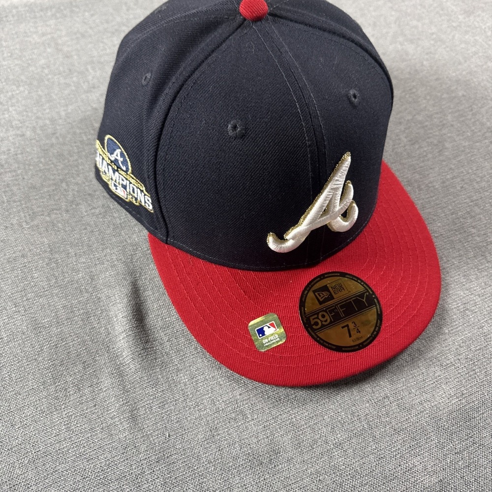 Atlanta Braves 2021 World Series Champion On-Field Cap MLB22 Gold 5950 ATL 7 3/4